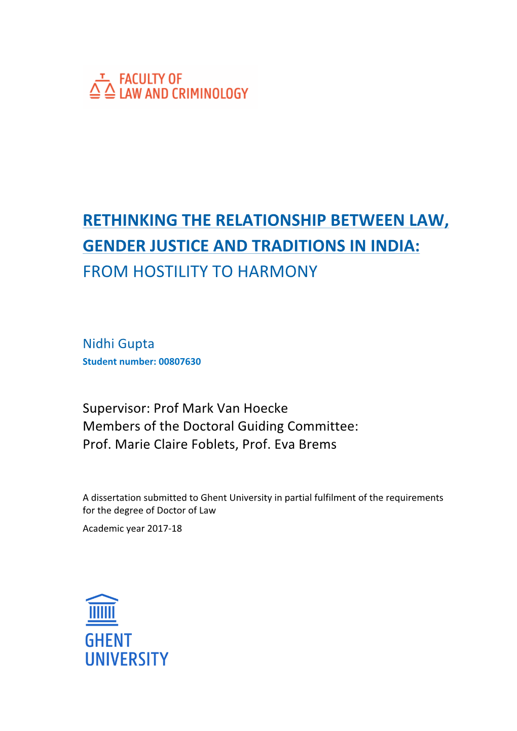 Rethinking the Relationship Between Law, Gender Justice and Traditions in India: from Hostility to Harmony