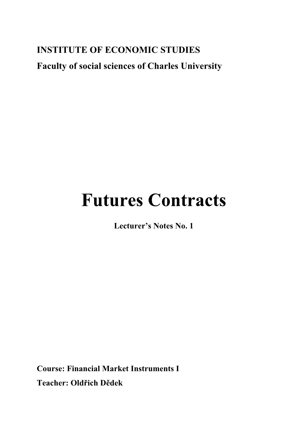 Futures Contracts