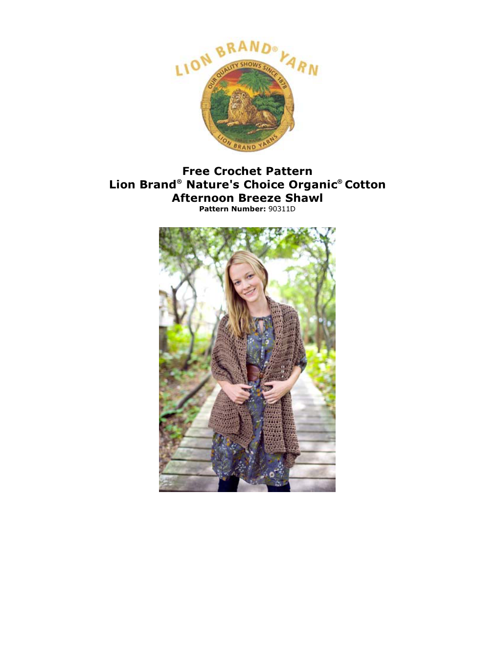 Free Crochet Pattern Lion Brand® Nature's Choice Organic® Cotton