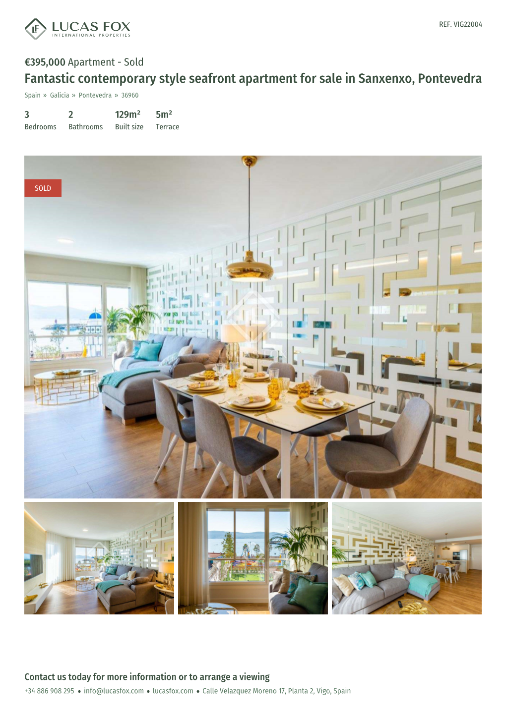 Fantastic Contemporary Style Seafront Apartment for Sale in Sanxenxo, Pontevedra Spain » Galicia » Pontevedra » 36960