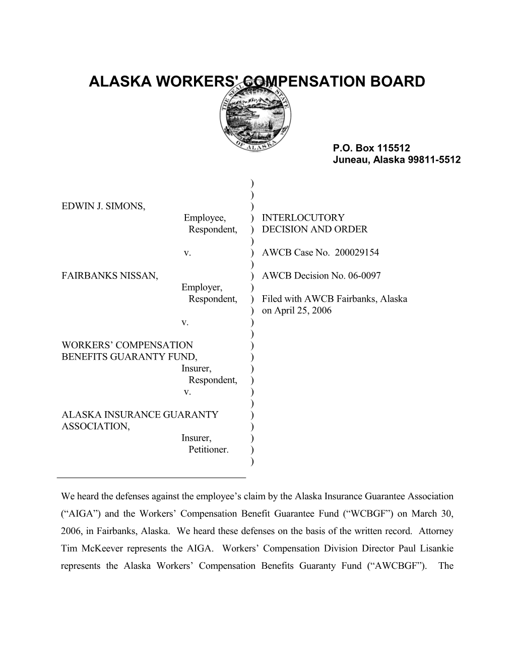 Alaska Workers' Compensation Board s17