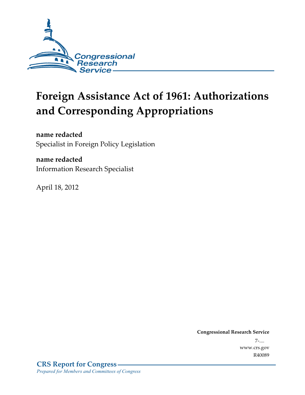 Foreign Assistance Act of 1961