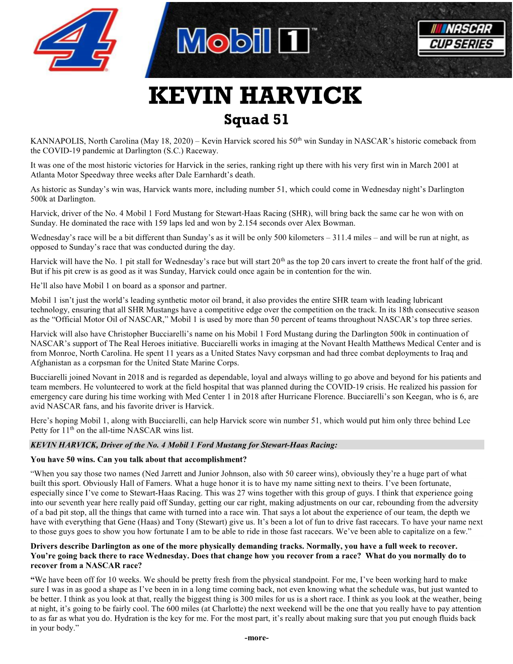 KEVIN HARVICK Squad 51