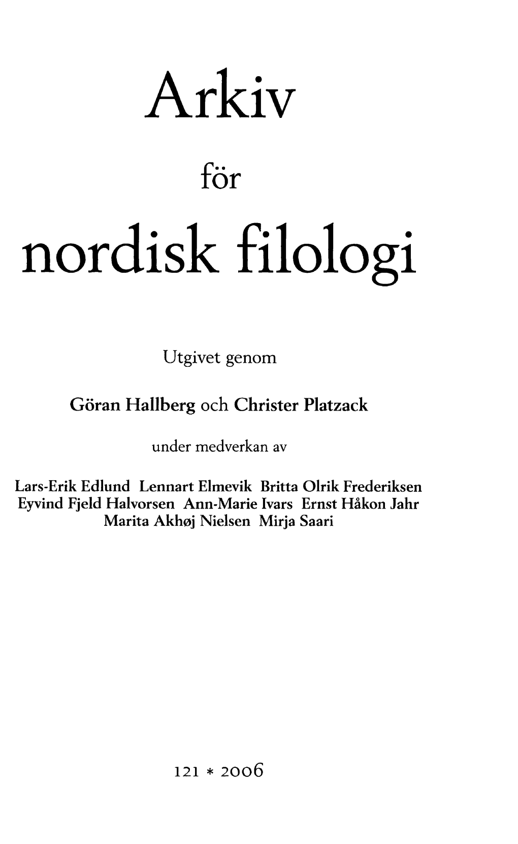 Arkiv Nordisk Filologi