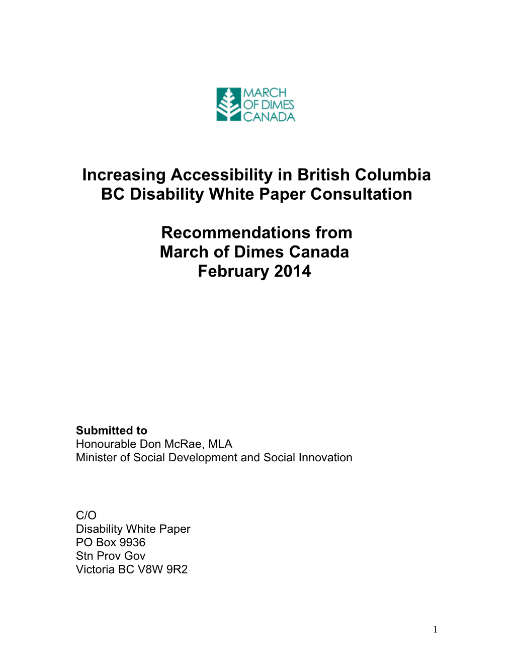 Increasing Accessibility in British Columbia