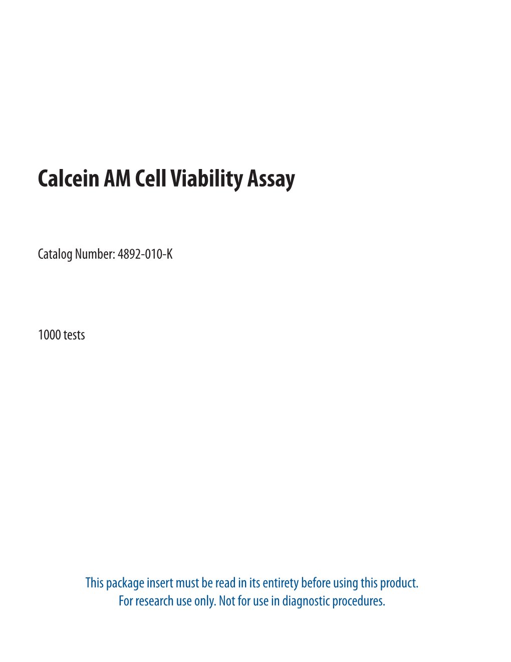 Calcein AM Cell Viability Assay