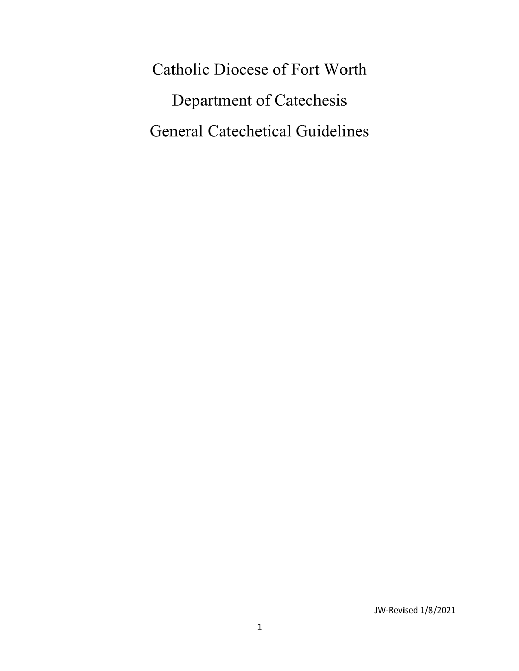 General Catechetical Guidelines