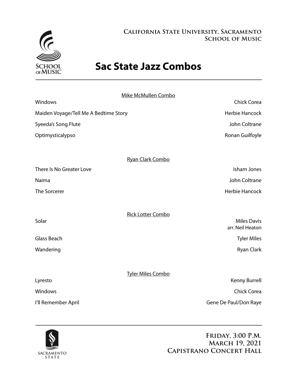 Sac State Jazz Combos
