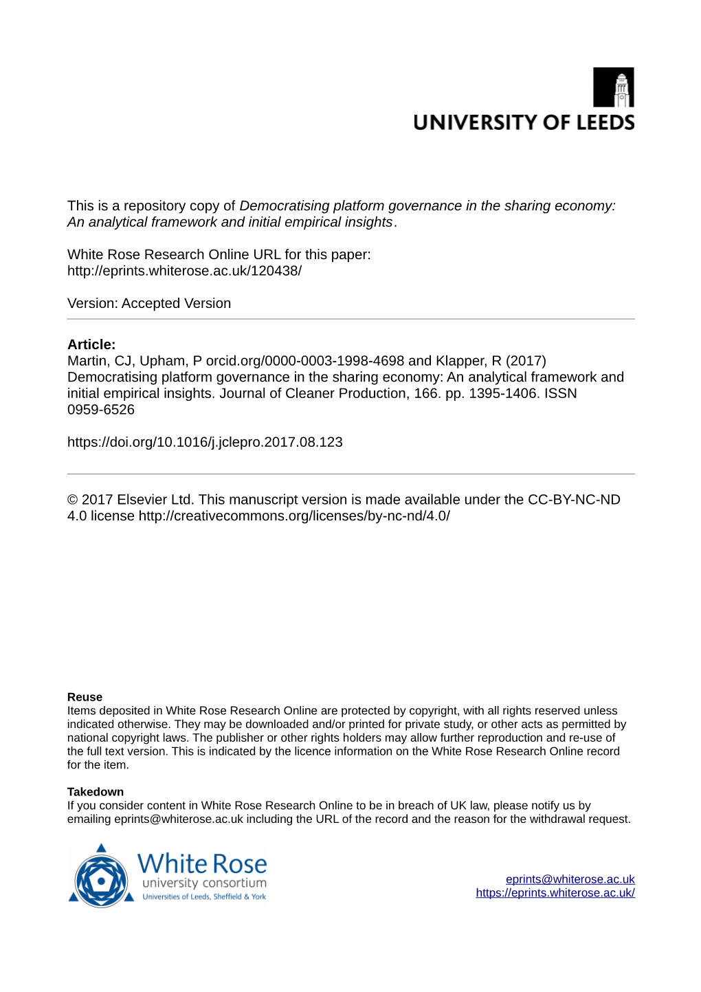 Democratising Platform Governance in the Sharing Economy: an Analytical Framework and Initial Empirical Insights