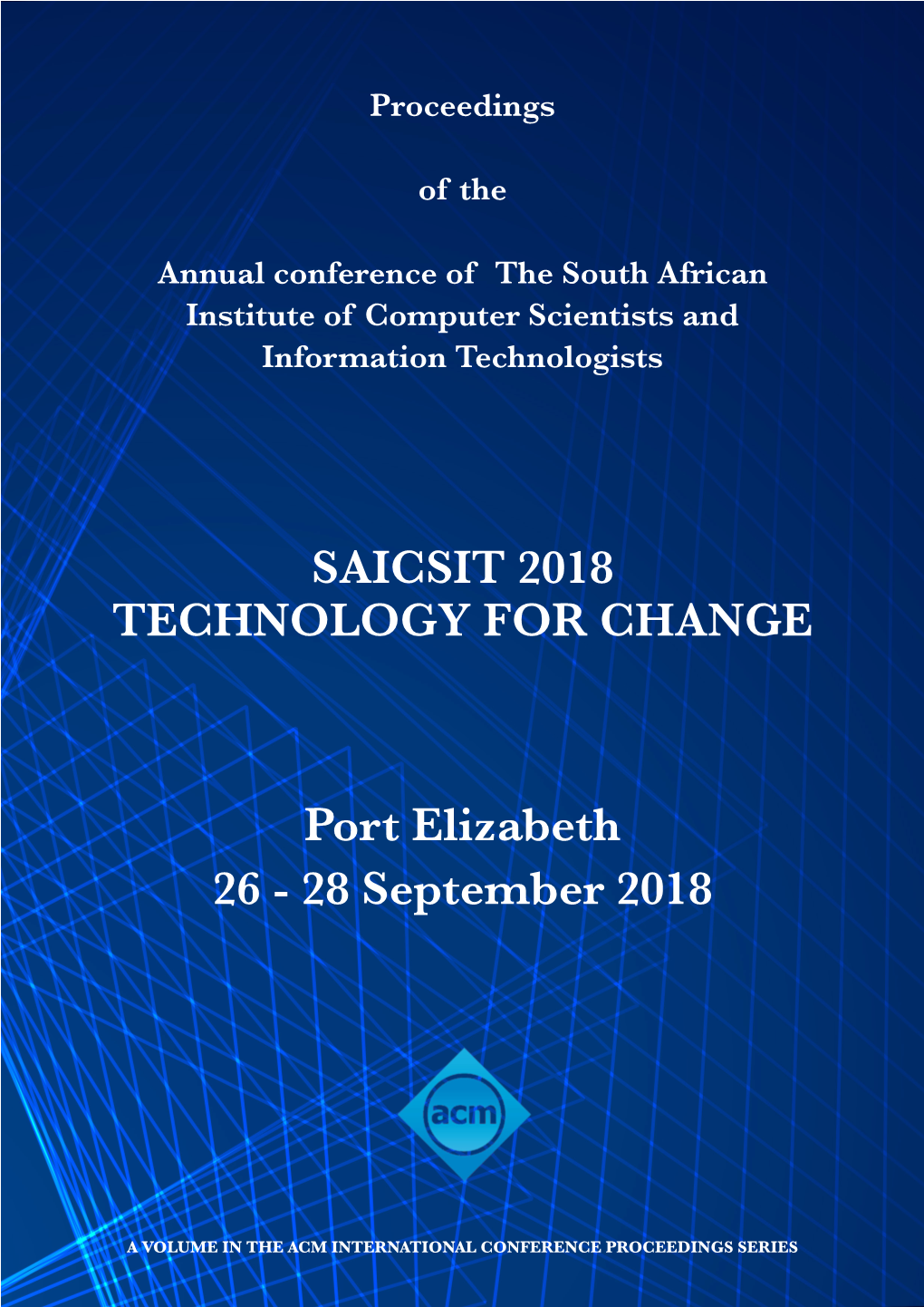 Saicsit 2018 Technology for Change