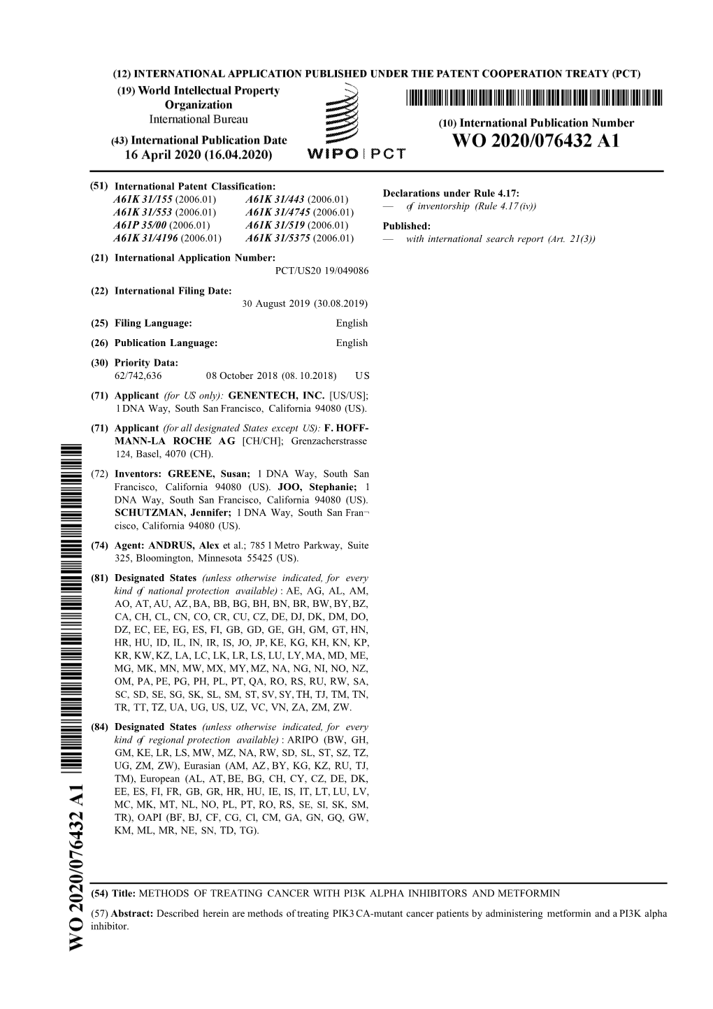 International Patent Classification: A61K 31/155 (2006.01) A61K 31