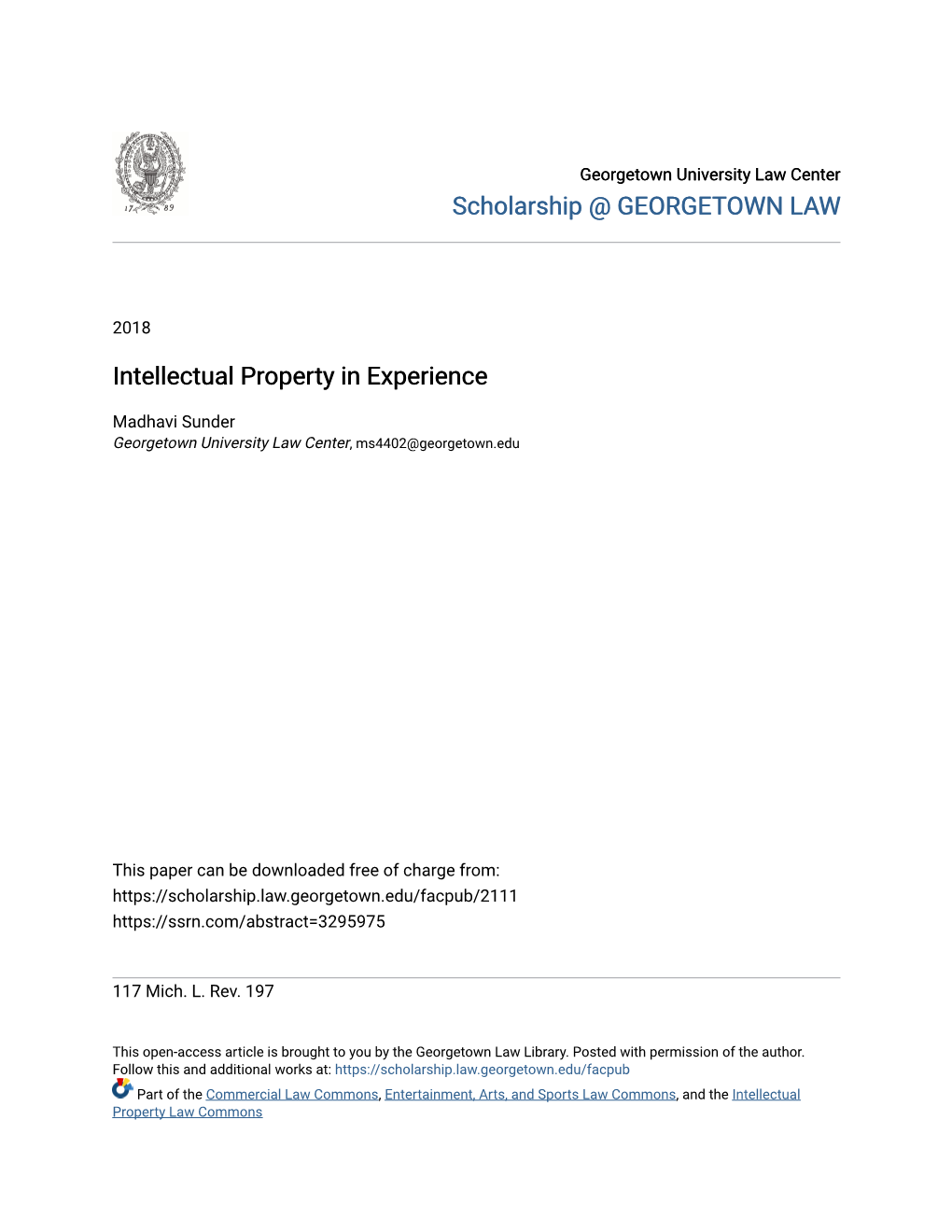 Intellectual Property in Experience