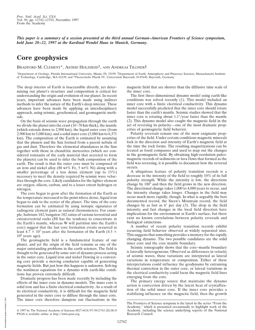 Core Geophysics