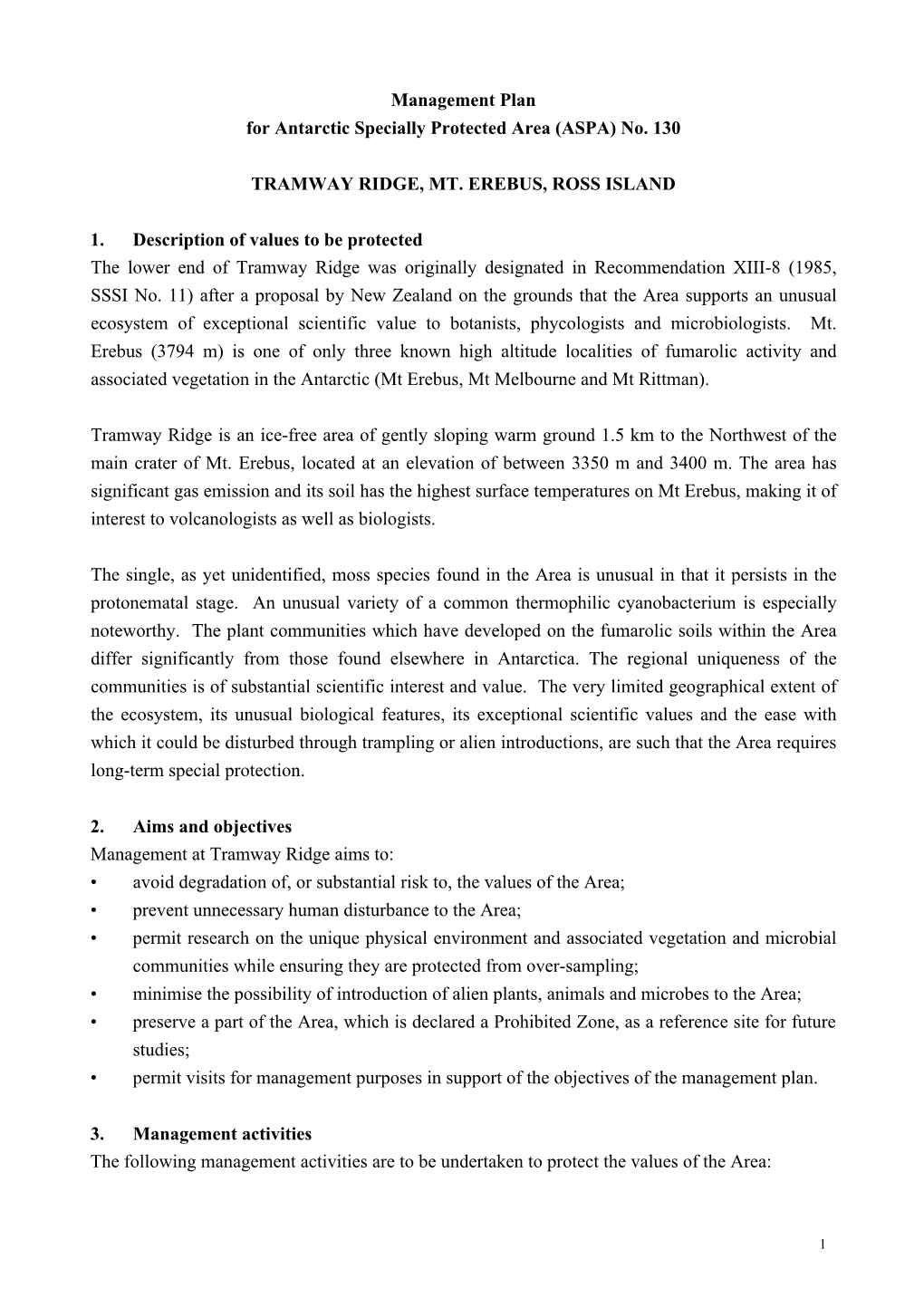 Management Plan for Antarctic Specially Protected Area (ASPA) No