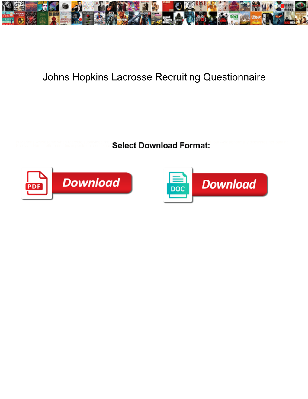 Johns Hopkins Lacrosse Recruiting Questionnaire