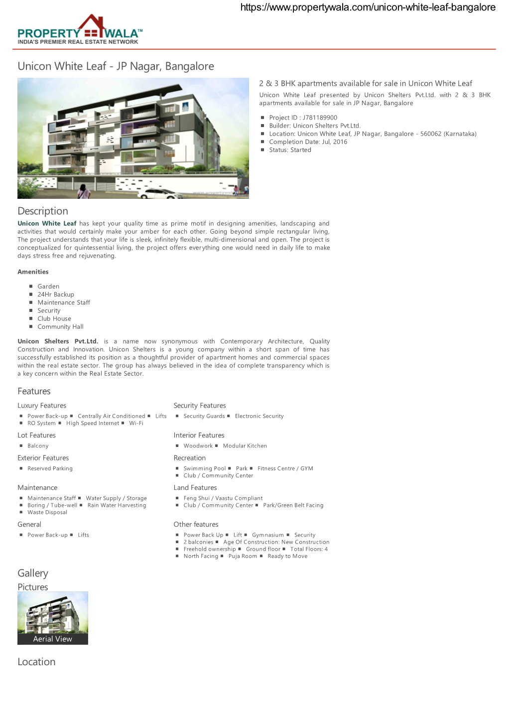 Unicon White Leaf - JP Nagar, Bangalore 2 & 3 BHK Apartments Available for Sale in Unicon White Leaf Unicon White Leaf Presented by Unicon Shelters Pvt.Ltd