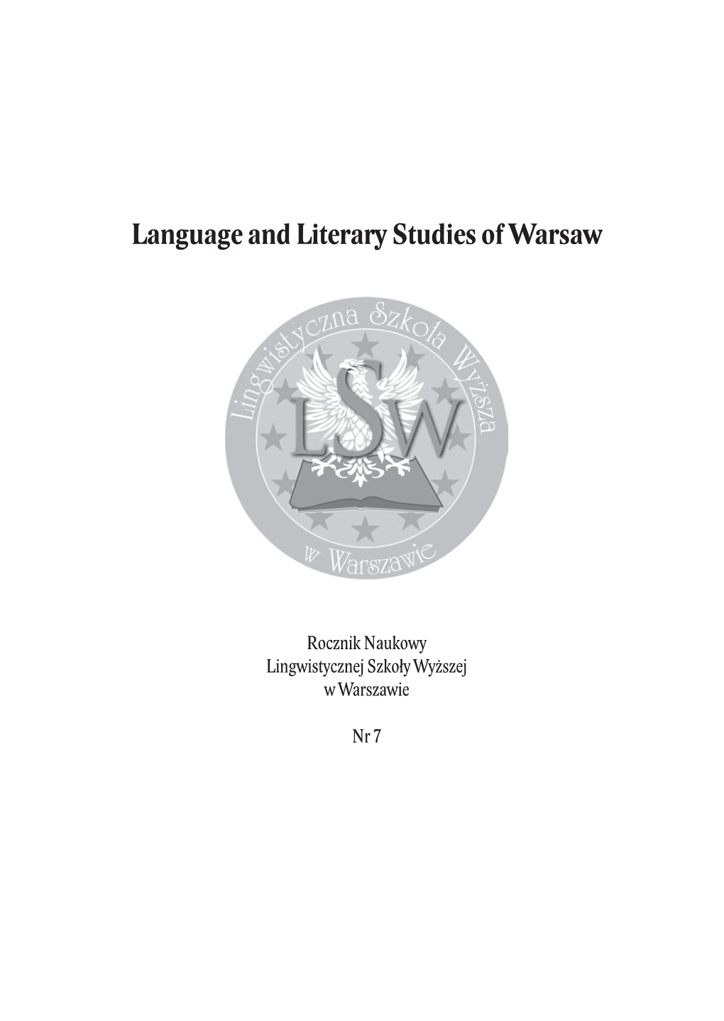 Language and Literary Studies of Warsaw
