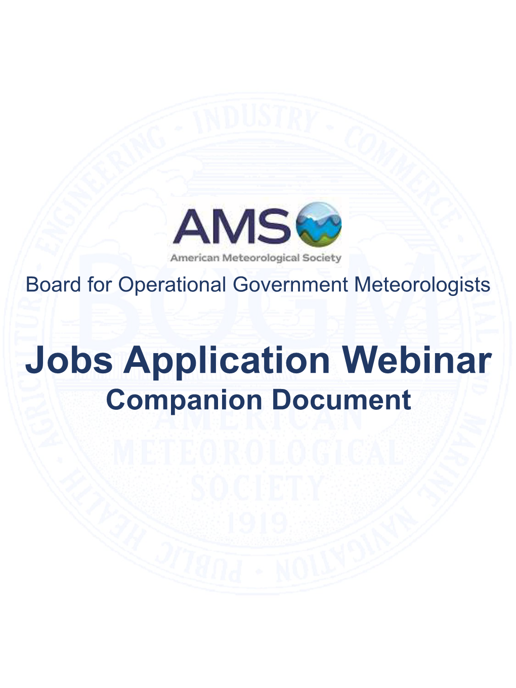Jobs Application Webinar Companion Document Introduction