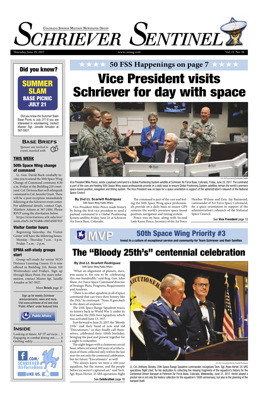 Vice President Visits Schriever for Day with Space