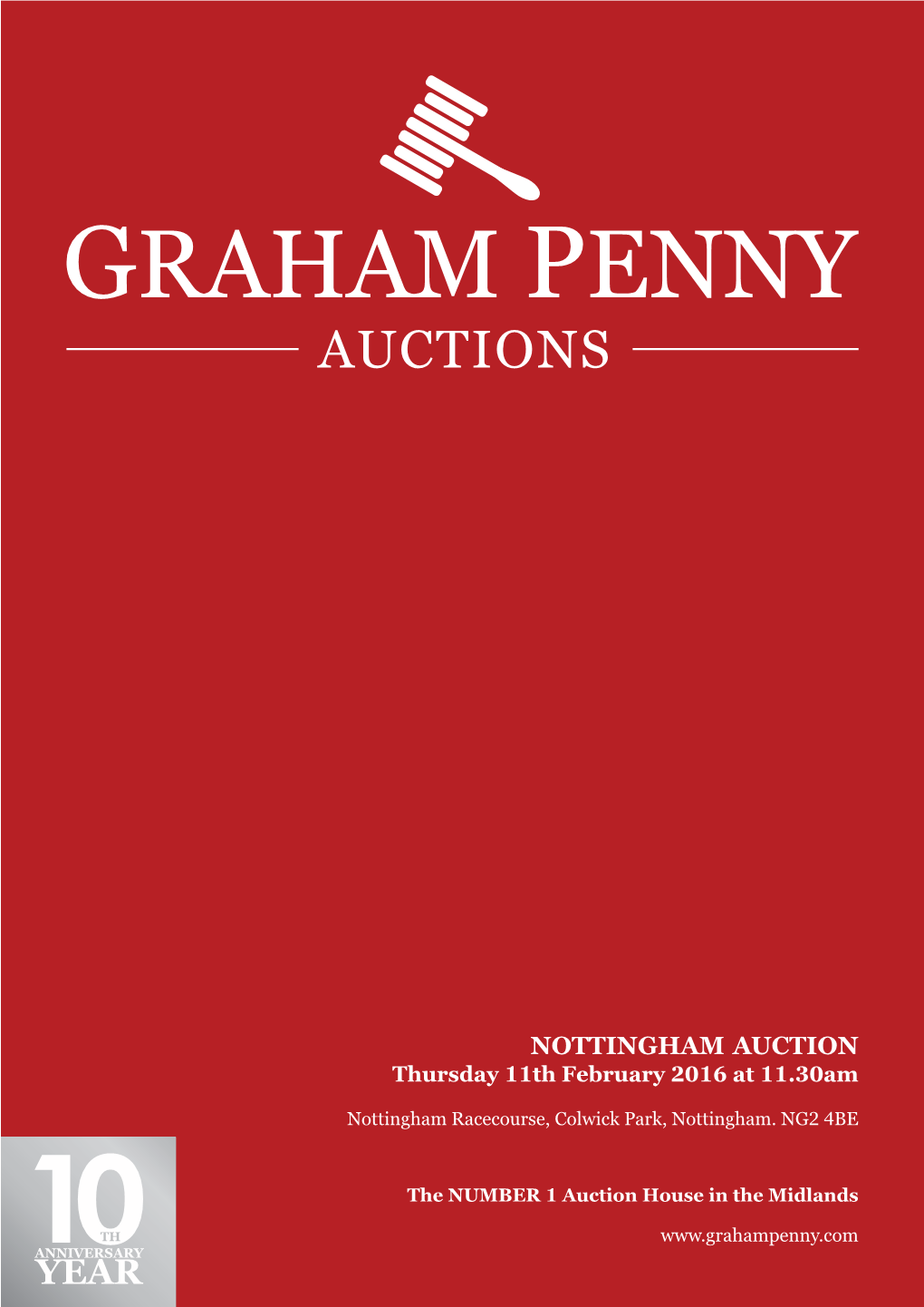 NOTTINGHAM AUCTION Thursday 11Th February 2016 at 11.30Am