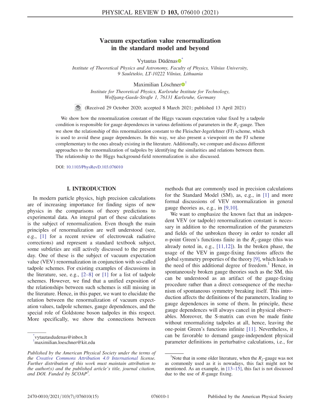 Vacuum Expectation Value Renormalization in the Standard Model and Beyond