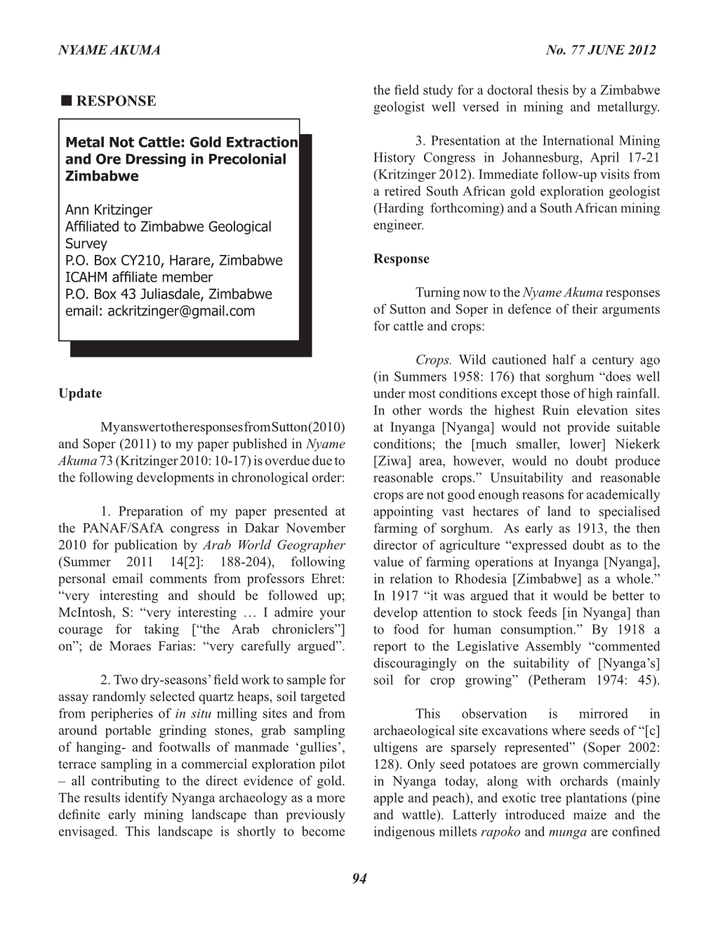 Gold Extraction and Ore Dressing In