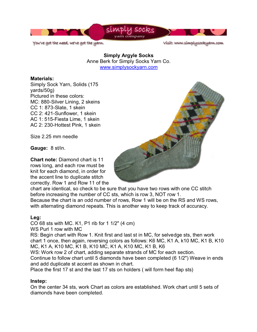 Download Simply Argyle Socks from SSYC