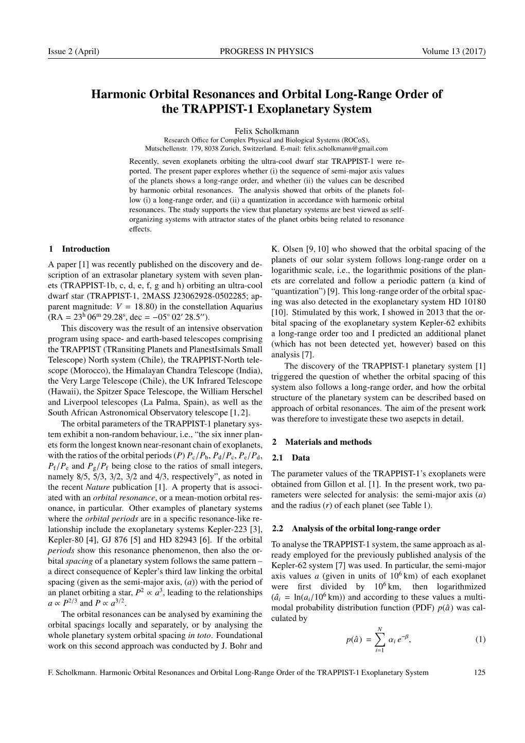 Harmonic Orbital Resonances and Orbital Long-Range Order of the TRAPPIST-1 Exoplanetary System