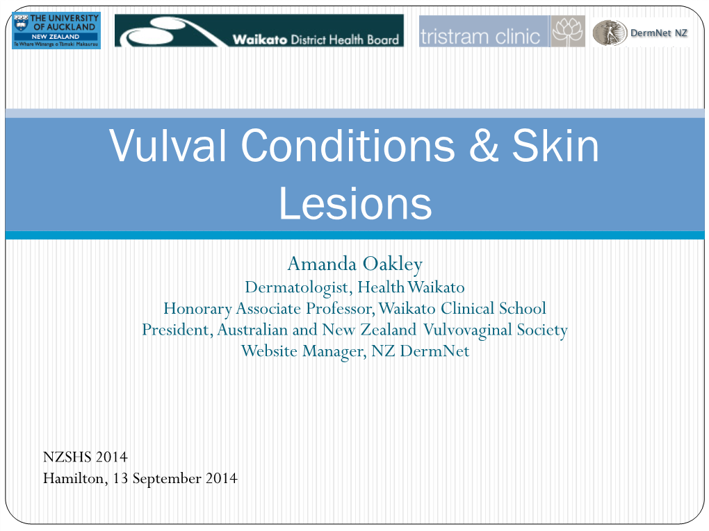 Vulval Conditions and Skin Lesions