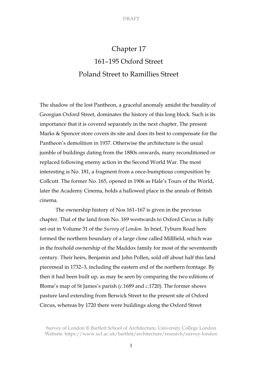 Chapter 17 161–195 Oxford Street Poland Street to Ramillies Street