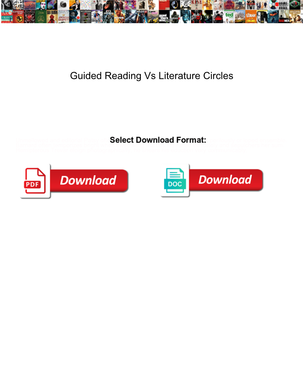 Guided Reading Vs Literature Circles