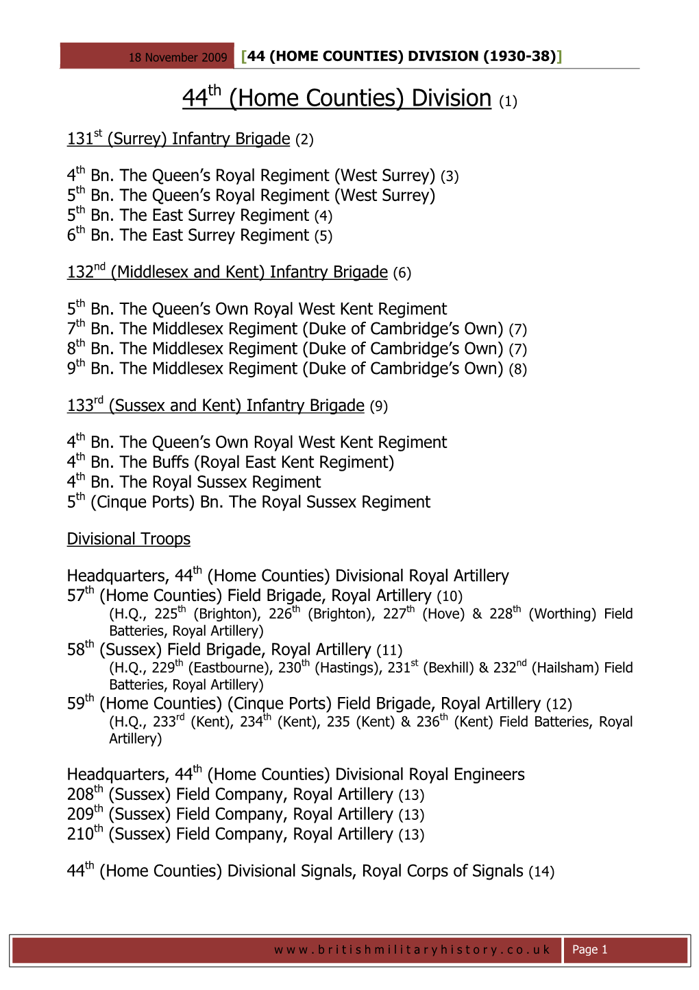 44 (Home Counties) Division (1 930 -38 )]