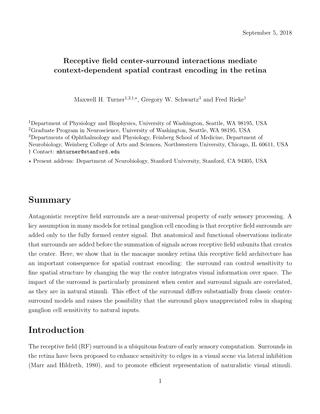 Receptive Field Center-Surround Interactions Mediate Context