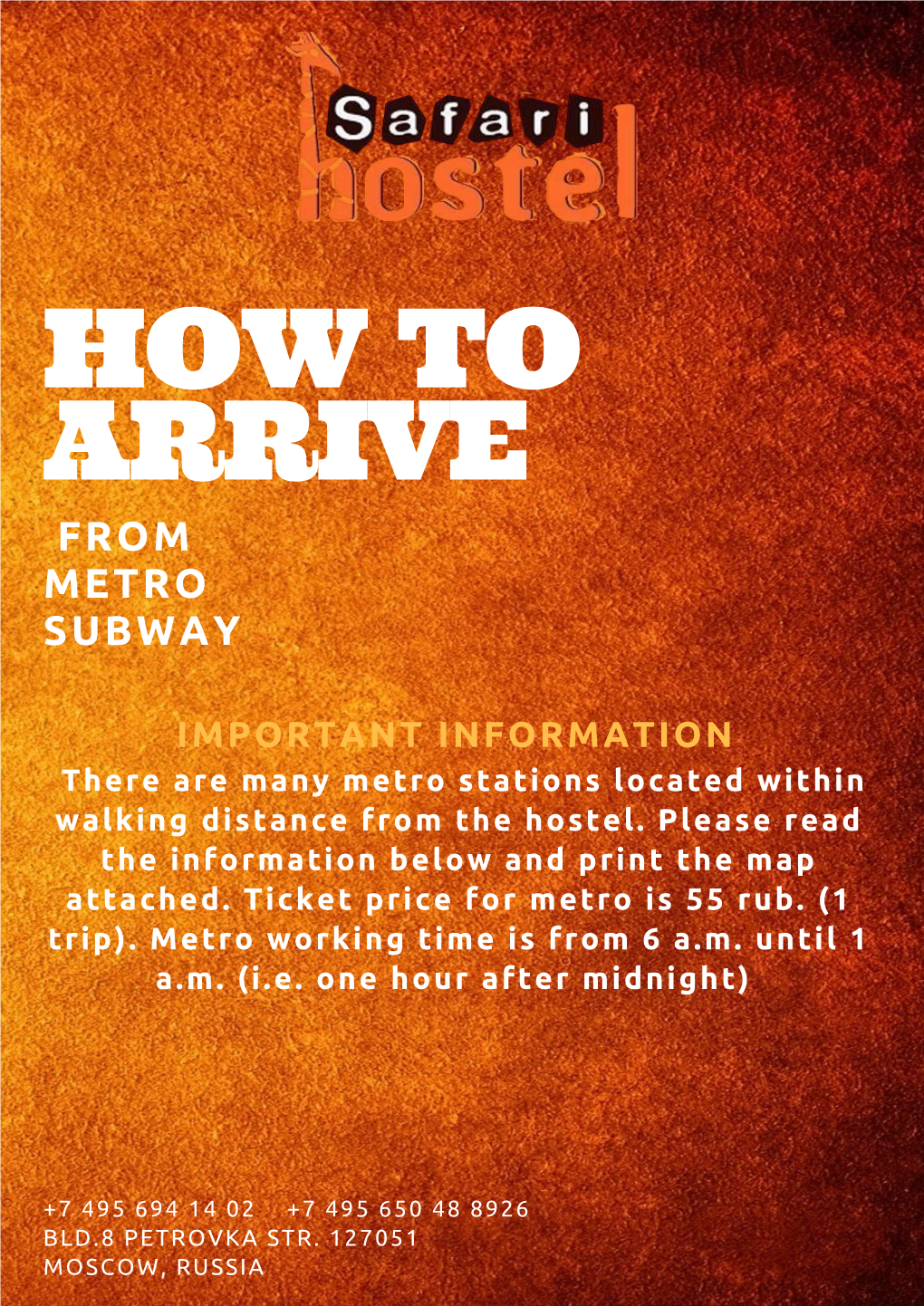 Document 5. How to Arrive from Metro