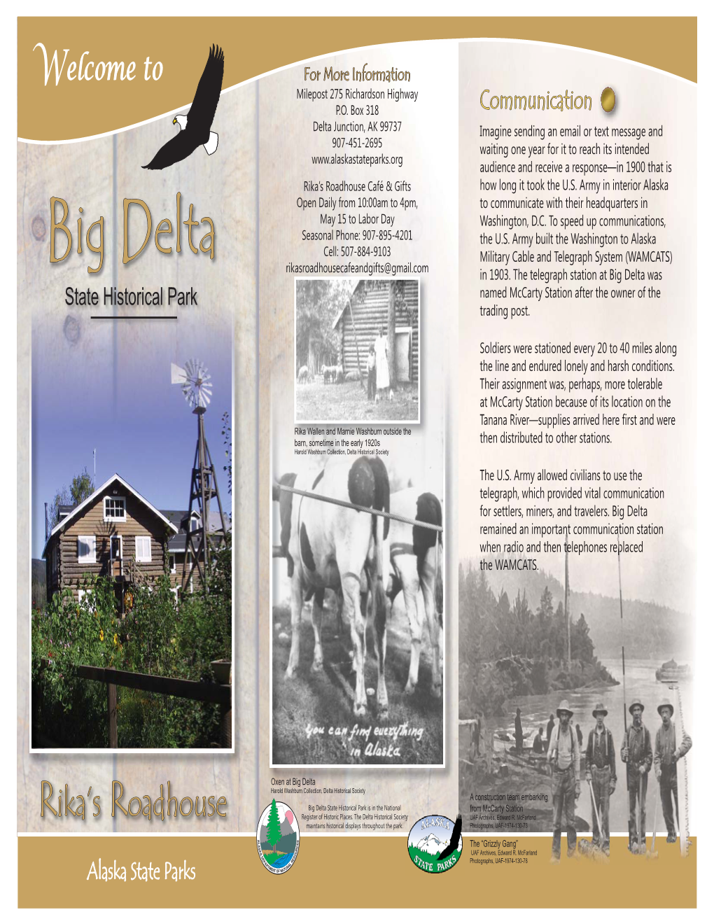 Big Delta State Historical Park Brochure