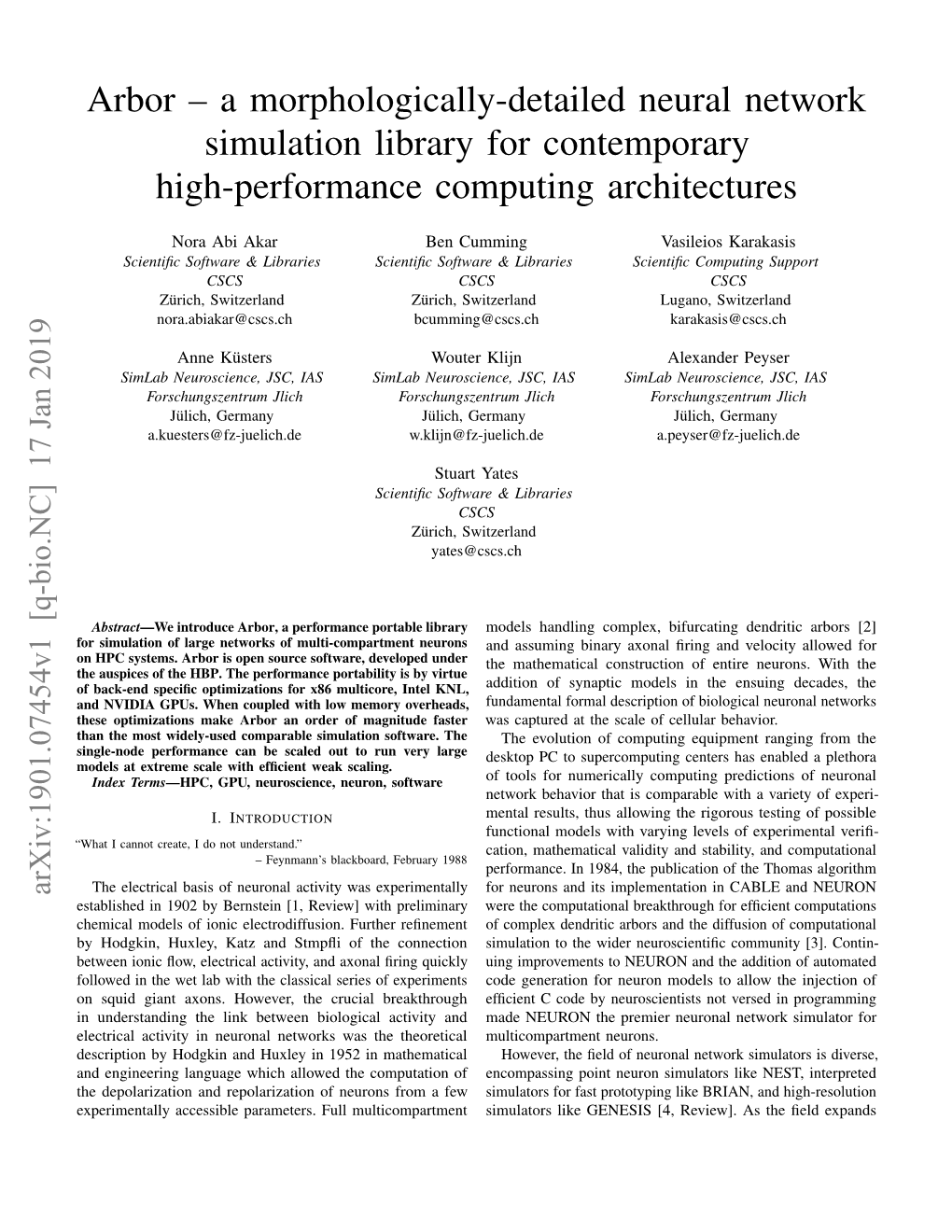 Arbor – a Morphologically-Detailed Neural Network Simulation Library for Contemporary High-Performance Computing Architectures