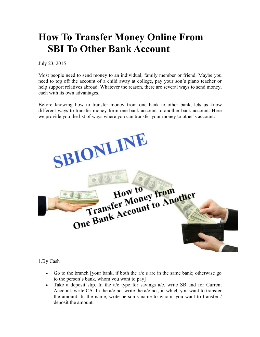 How to Transfer Money Online from SBI to Other Bank Account