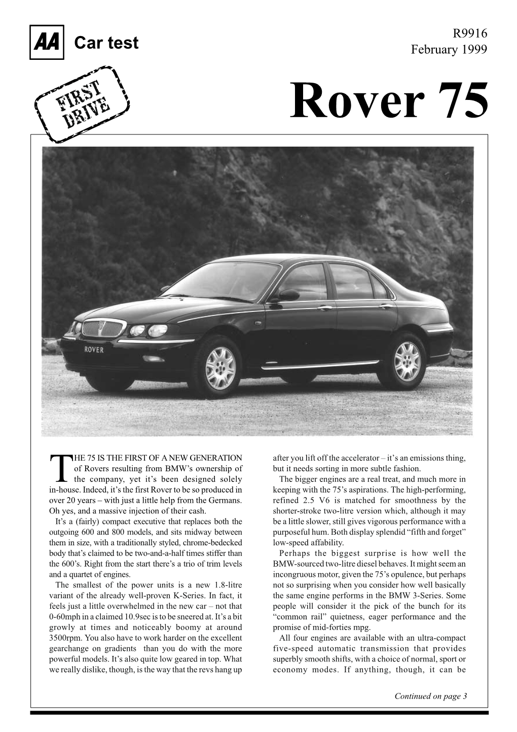 Rover 75 DRIVE