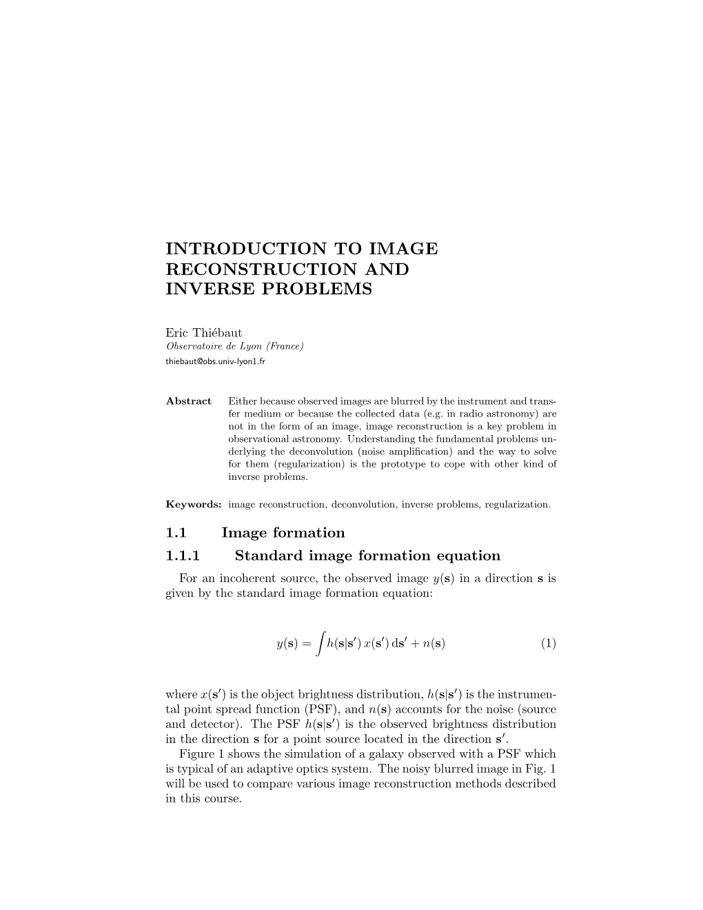 Introduction to Image Reconstruction and Inverse Problems