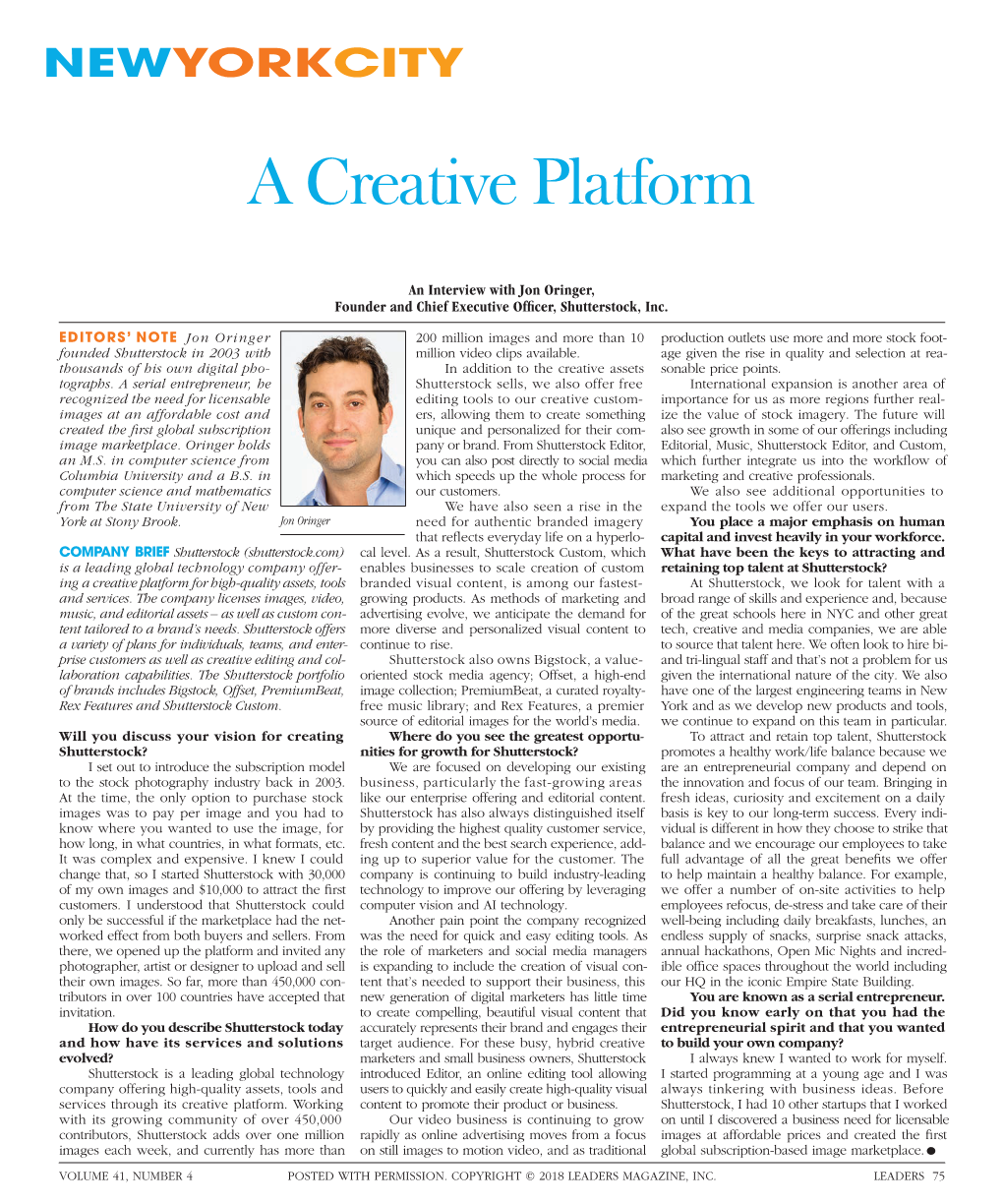 To Download a PDF of Interview with Jon Oringer