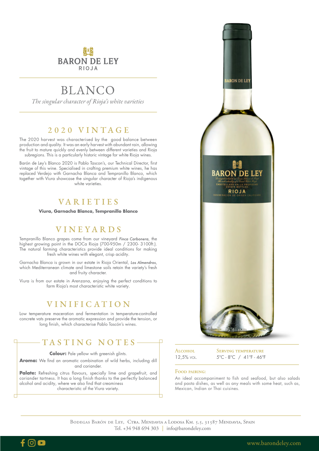 BLANCO the Singular Character of Rioja’S White Varieties