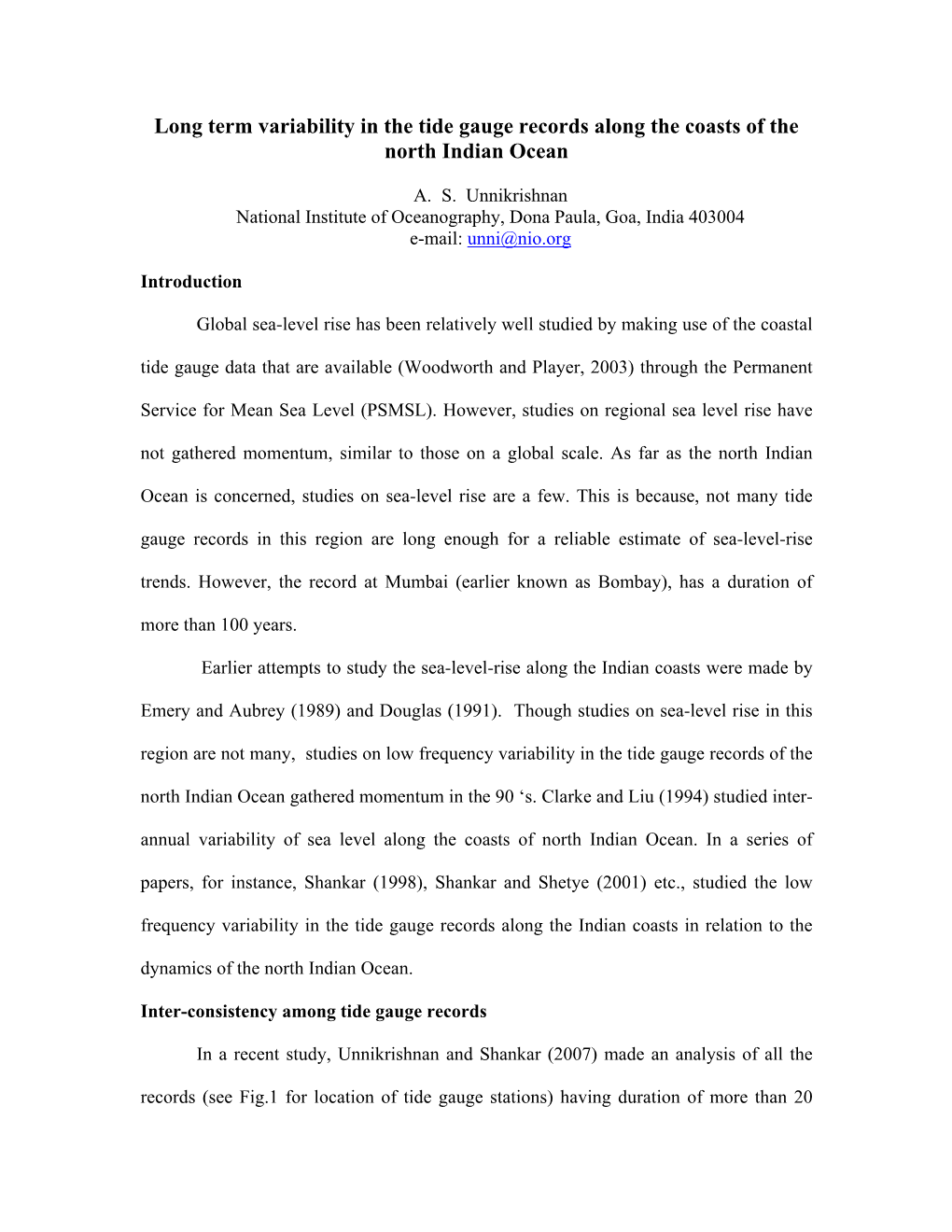 Long Term Variability in the Tide Gauge Records Along the Coasts of the North Indian Ocean