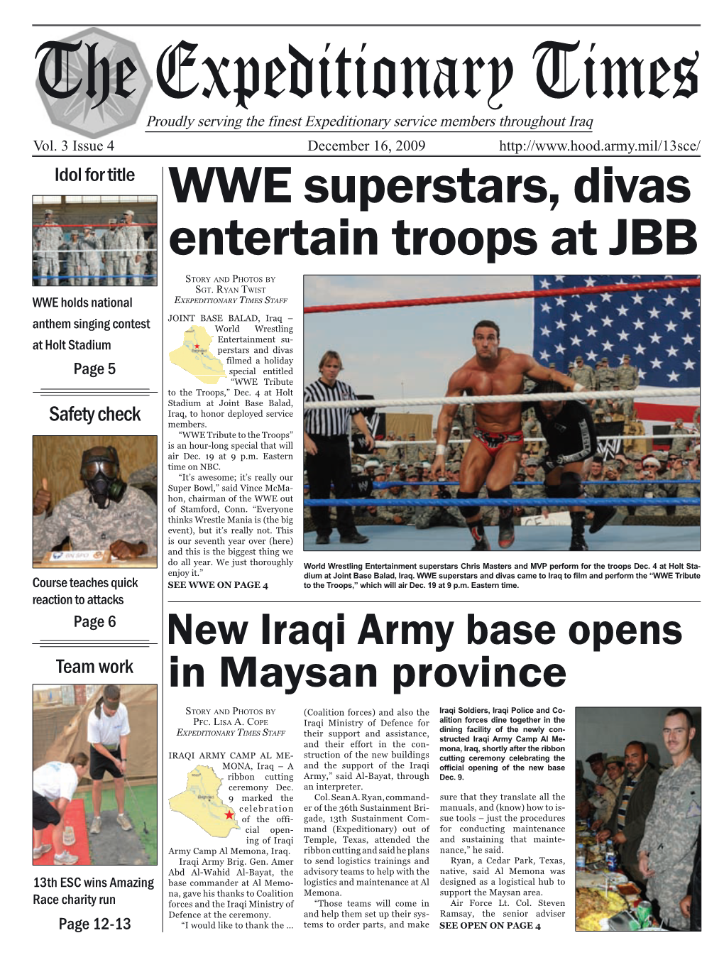 WWE Superstars, Divas Entertain Troops at JBB St O R Y a N D Ph O T O S B Y Sg T