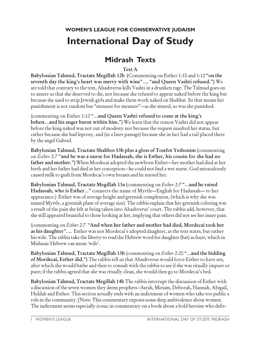 International Day of Study