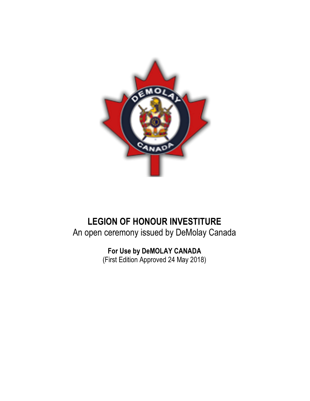 Demolay Canada Legion of Honour Investiture 2018