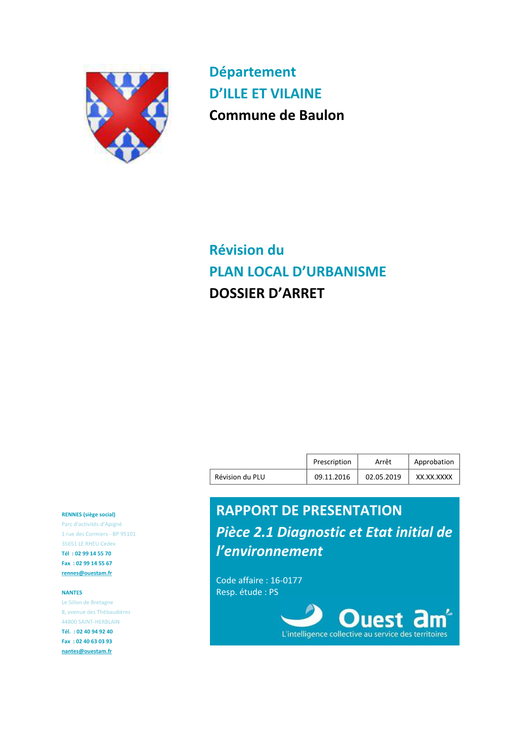 Département D'ille ET VILAINE Commune De Baulon Révision Du