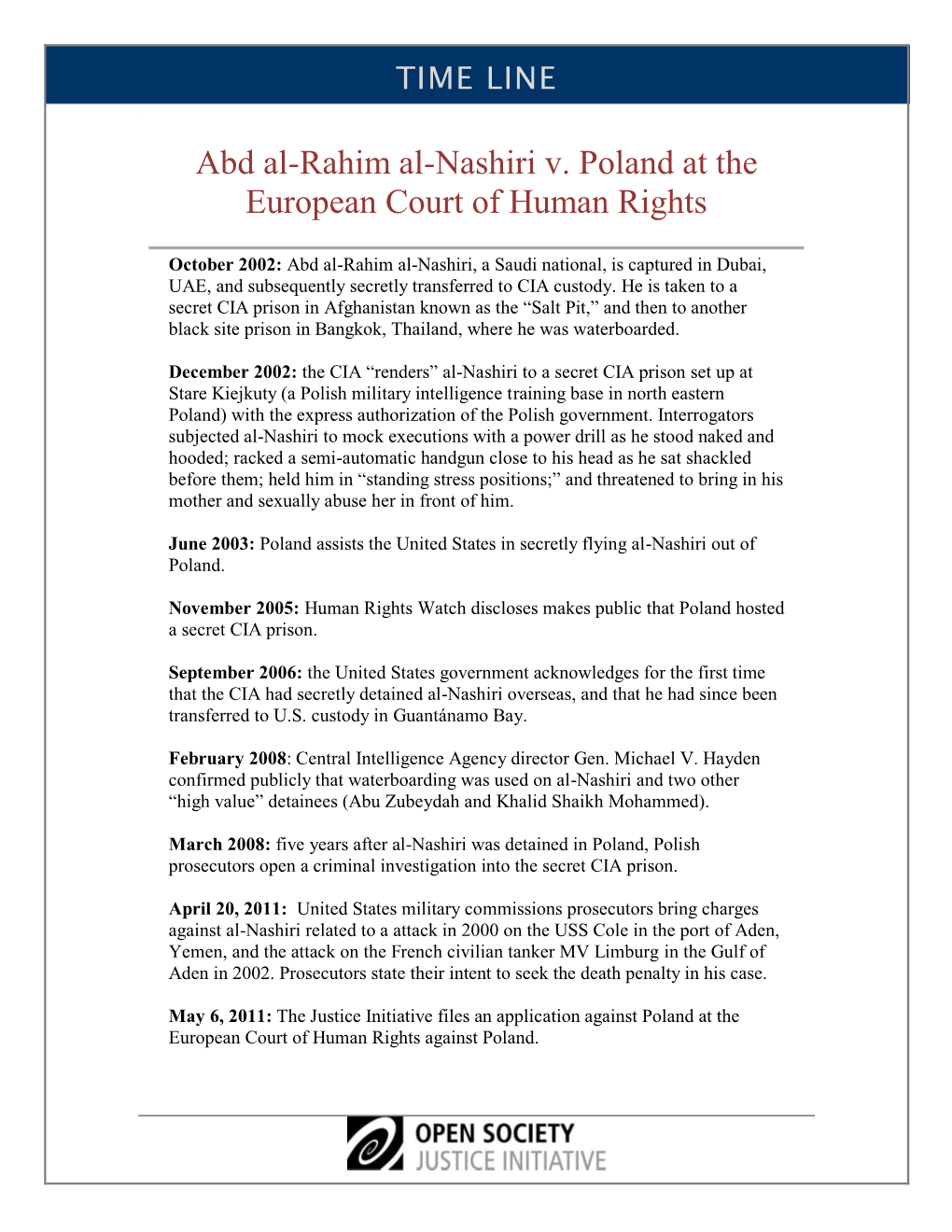 Abd Al-Rahim Al-Nashiri V. Poland at the European Court of Human Rights