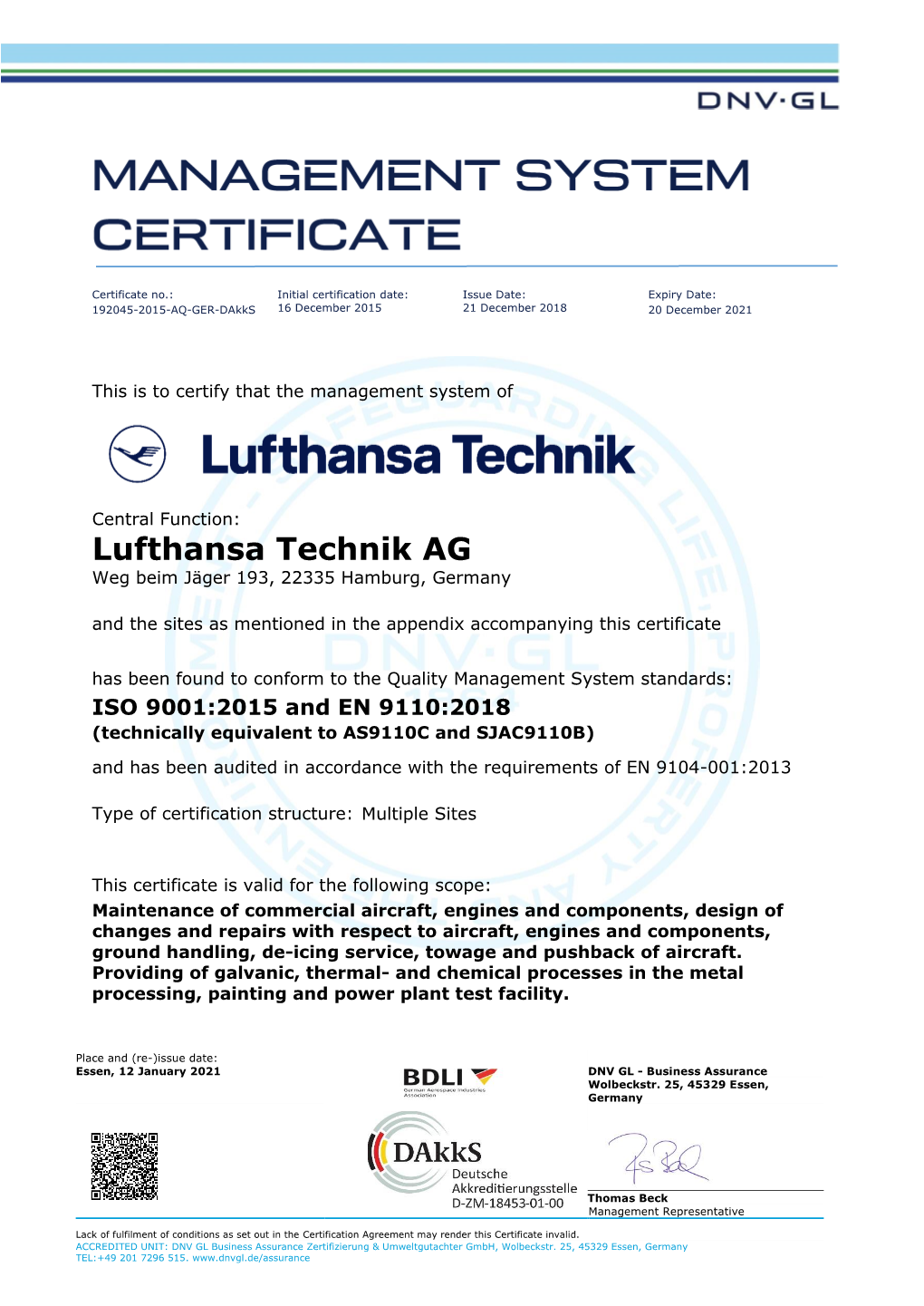 Aerospace Certificate