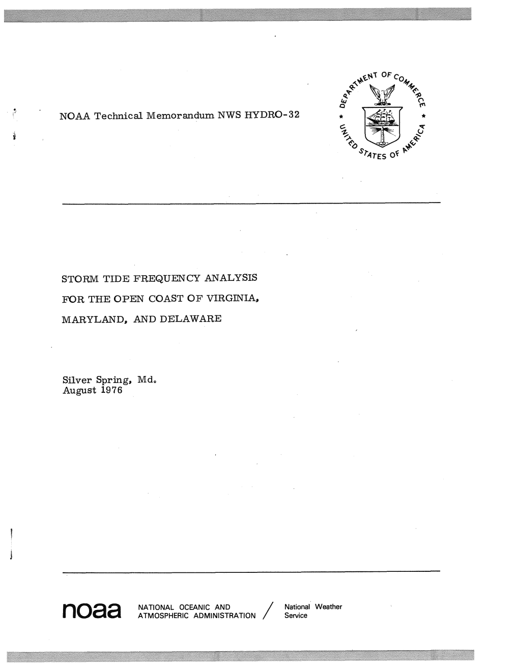 NOAA Technical Memorandum NWS HYDRO-32 STOFWI TIDE