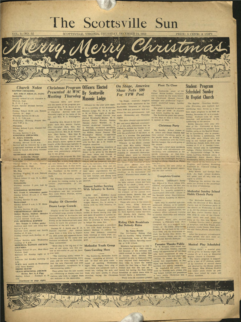 Scottsville Sun, 24 December 1953